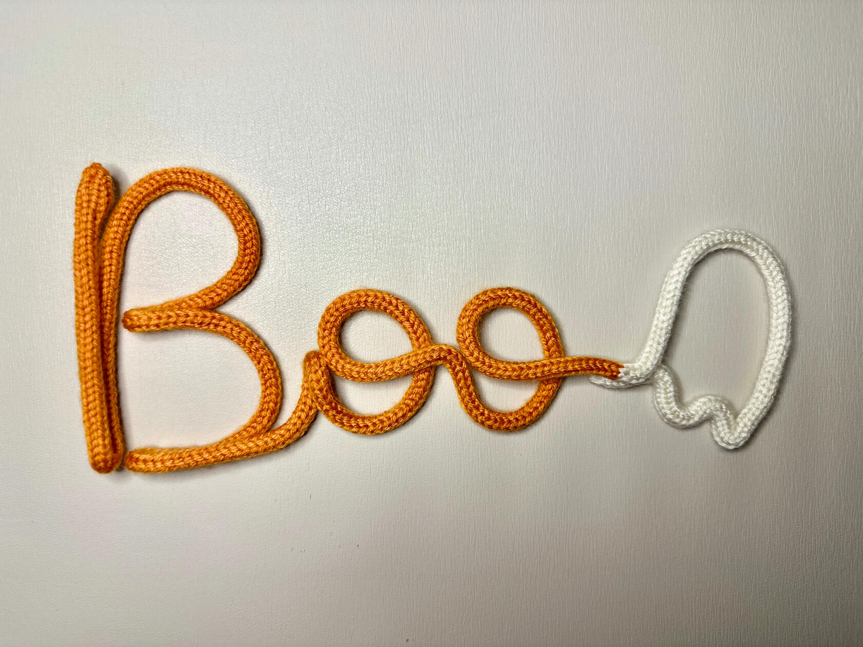 Boo with ghost | 3 letters + icon | Pumpkin & Cream